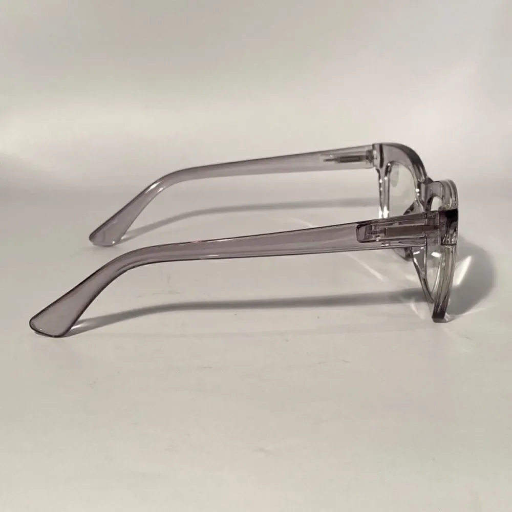 1071 Gretchen Reading Glasses 2.5 Square Clear Gray Frames Oversize NWT